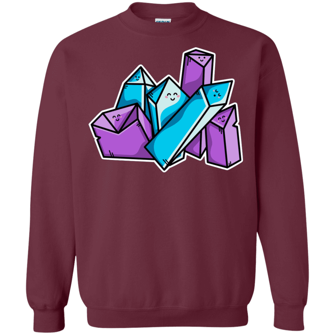 Sweatshirts Maroon / S Kawaii Cute Crystals Crewneck Sweatshirt