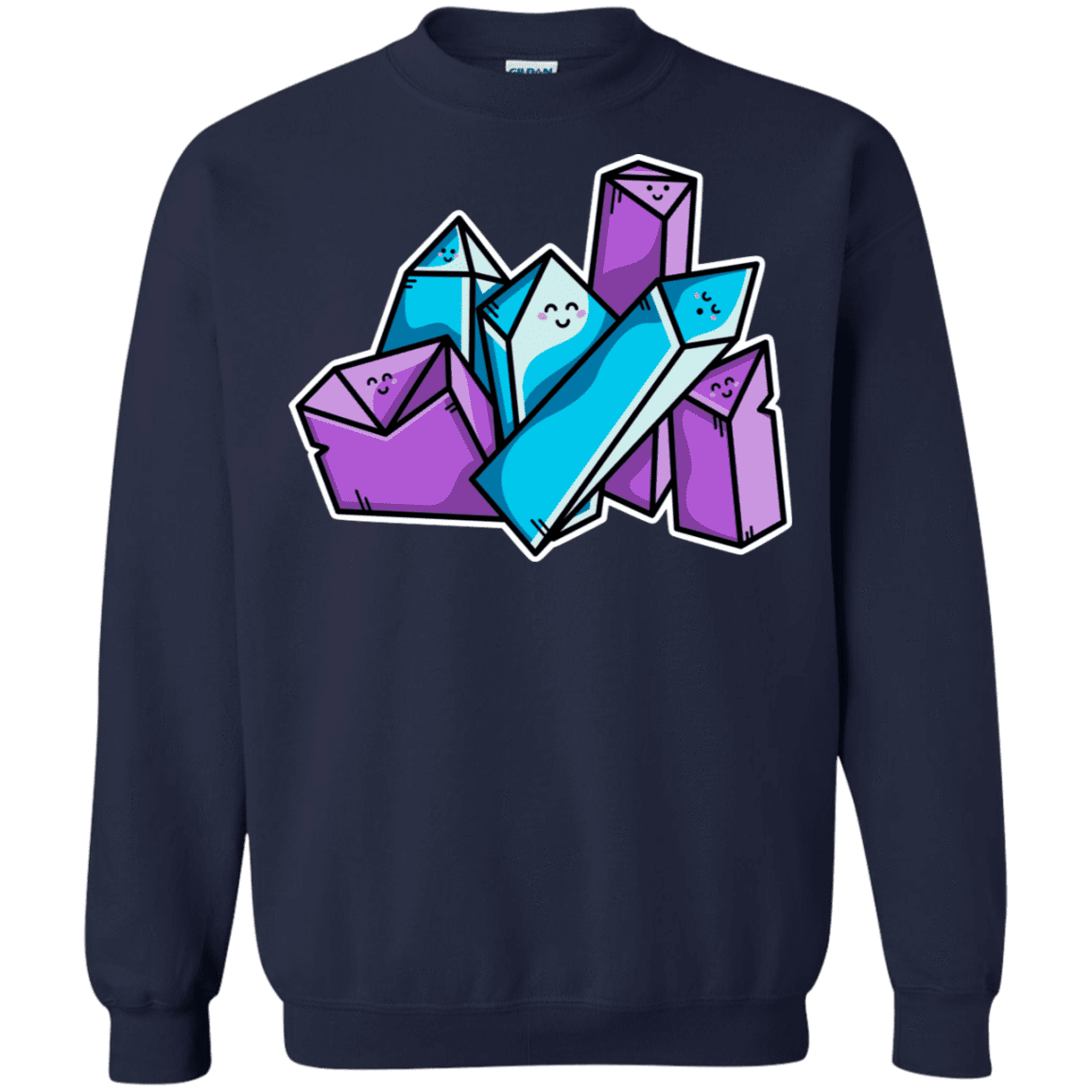 Sweatshirts Navy / S Kawaii Cute Crystals Crewneck Sweatshirt