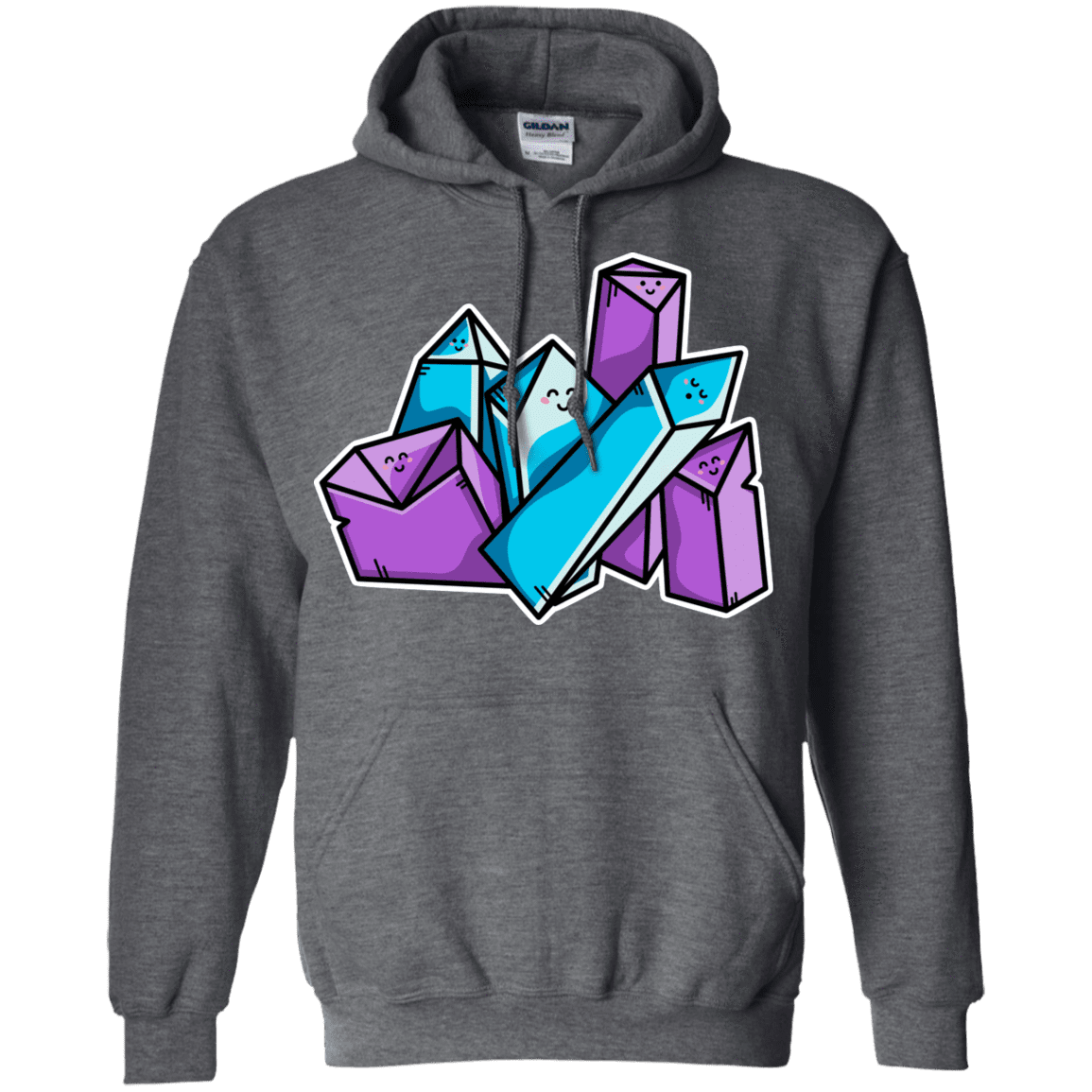 Sweatshirts Dark Heather / S Kawaii Cute Crystals Pullover Hoodie