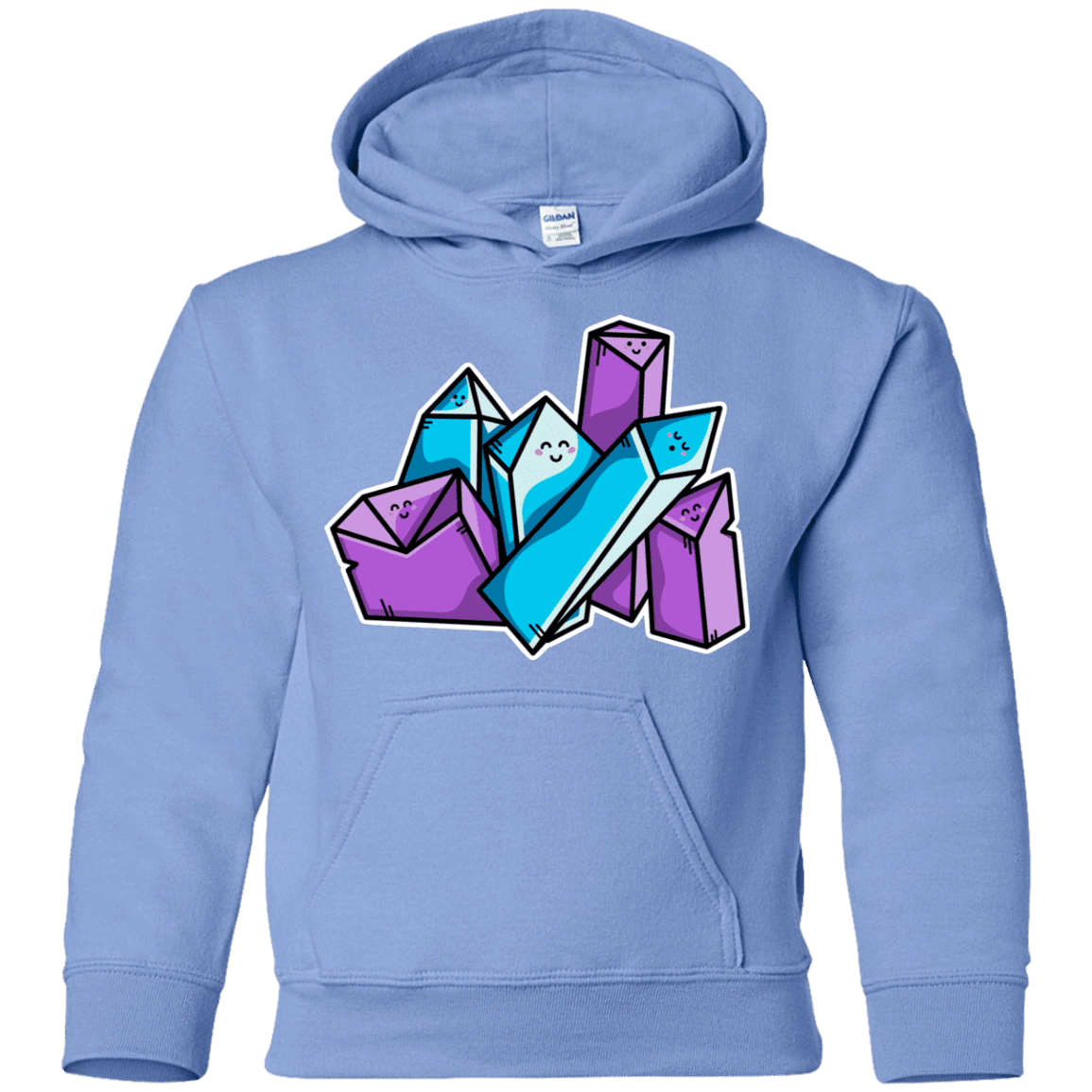 Sweatshirts Carolina Blue / YS Kawaii Cute Crystals Youth Hoodie