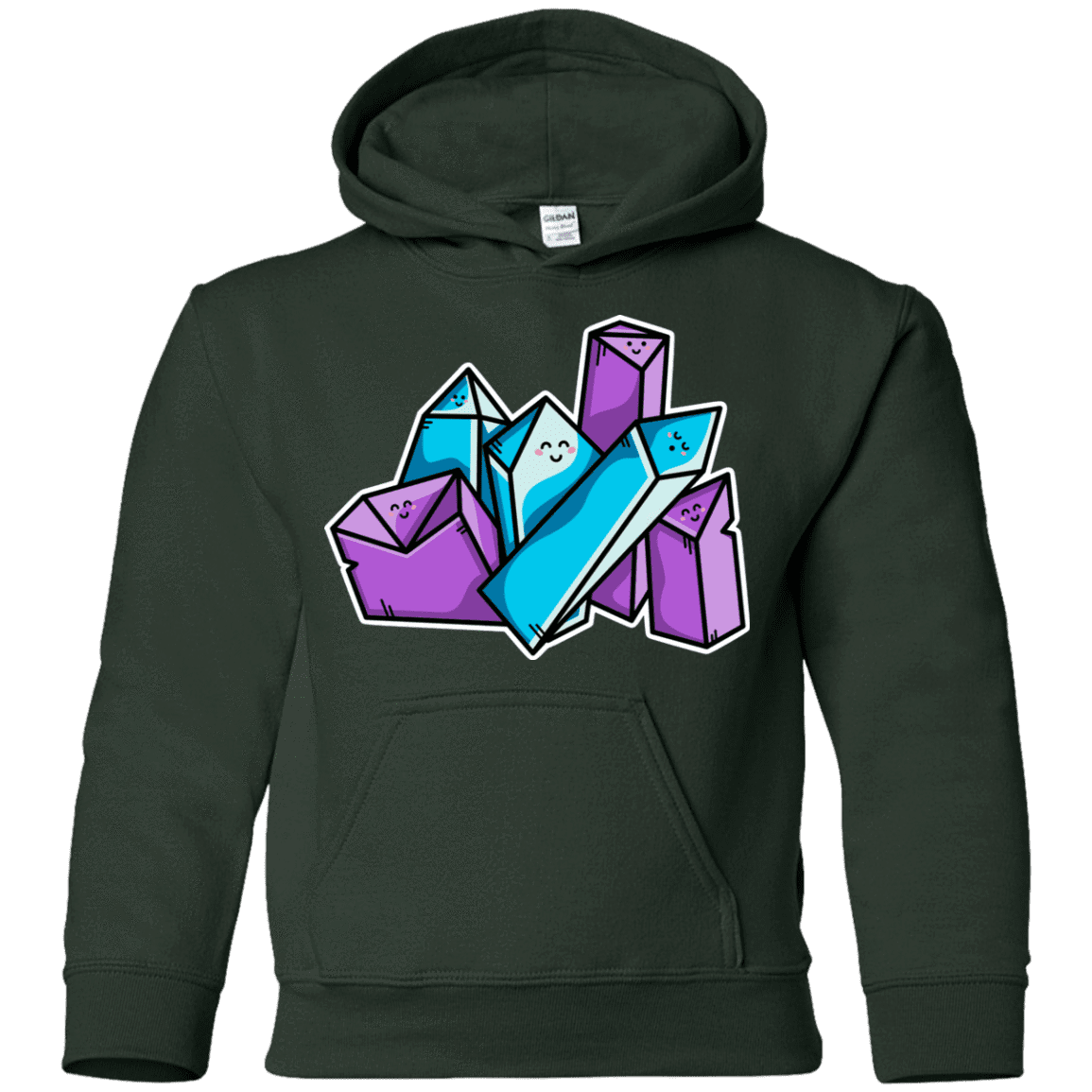 Sweatshirts Forest Green / YS Kawaii Cute Crystals Youth Hoodie