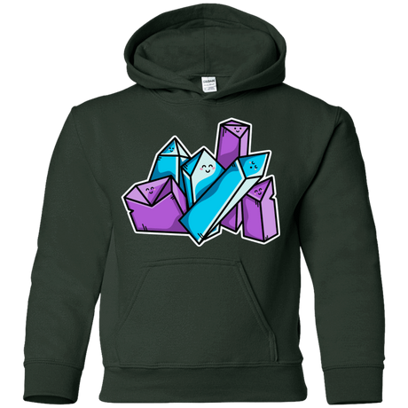 Sweatshirts Forest Green / YS Kawaii Cute Crystals Youth Hoodie