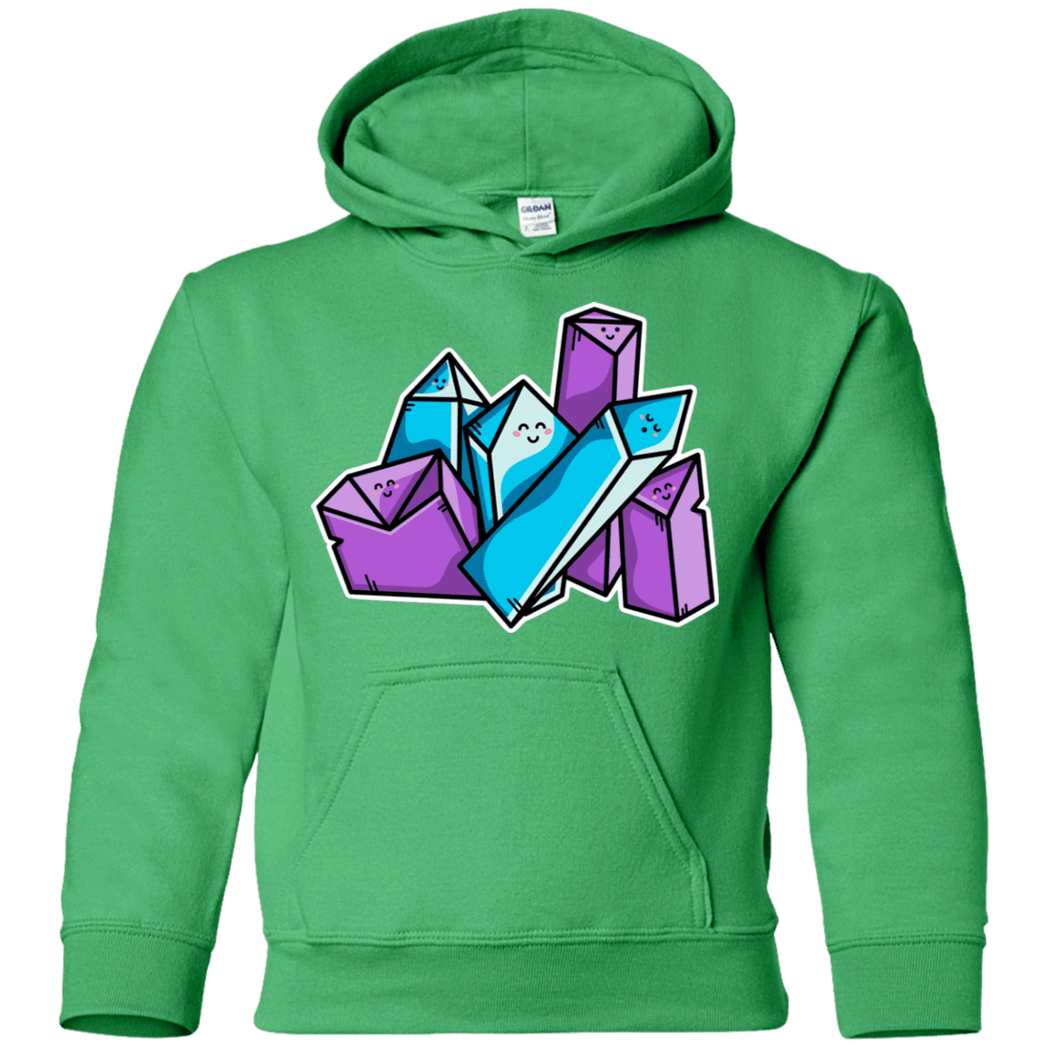 Sweatshirts Irish Green / YS Kawaii Cute Crystals Youth Hoodie