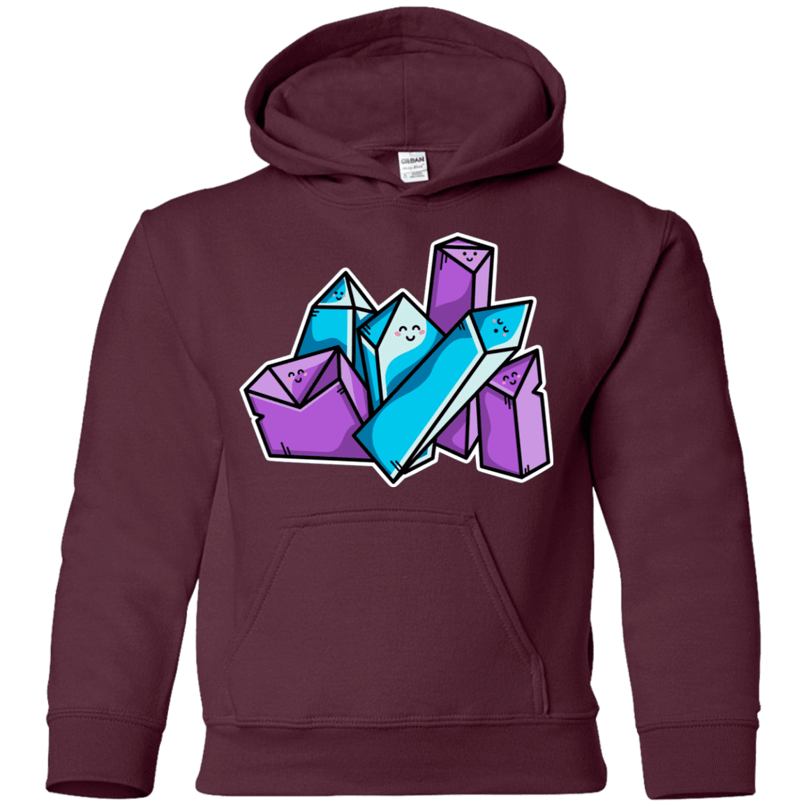 Sweatshirts Maroon / YS Kawaii Cute Crystals Youth Hoodie