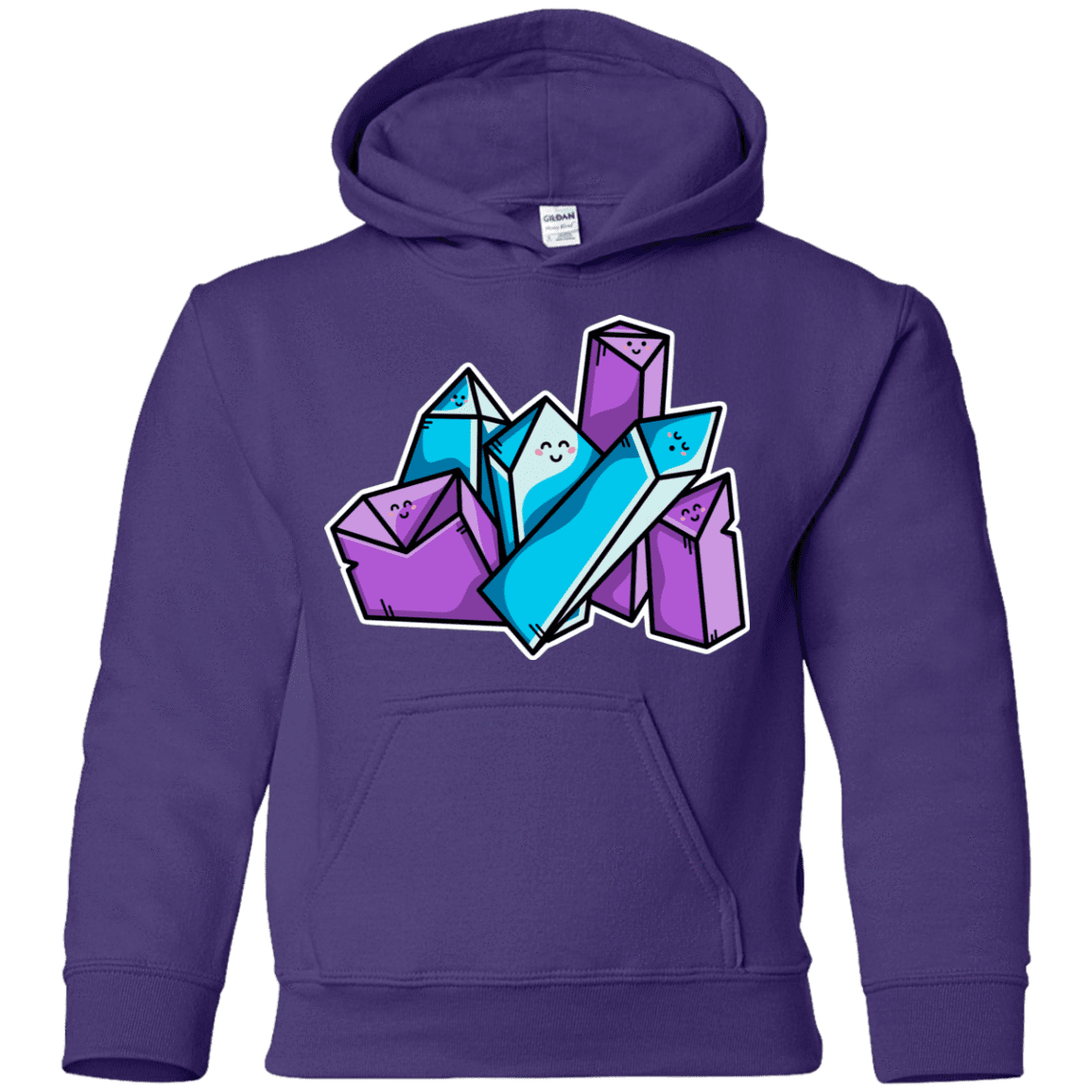 Sweatshirts Purple / YS Kawaii Cute Crystals Youth Hoodie