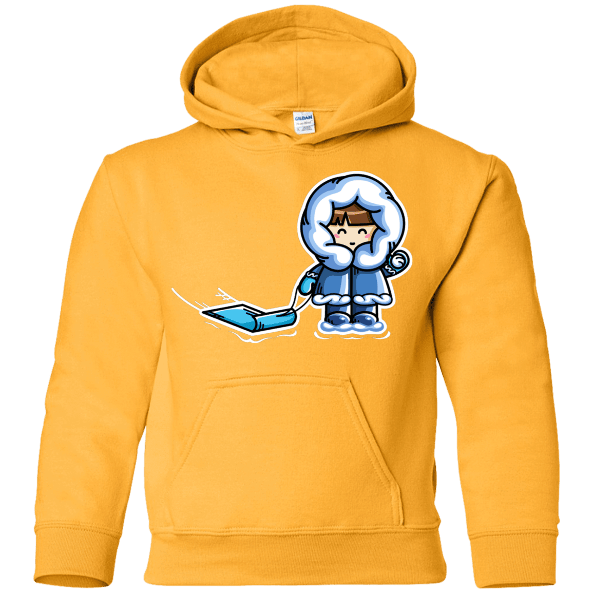 Sweatshirts Gold / YS Kawaii Cute Fun In The Snow Youth Hoodie