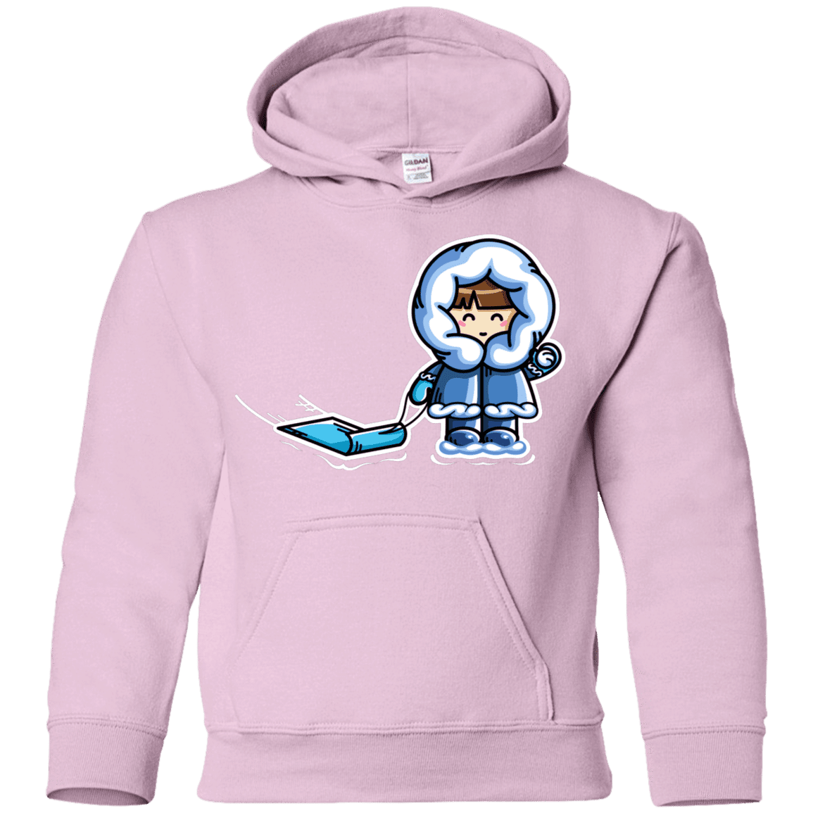 Sweatshirts Light Pink / YS Kawaii Cute Fun In The Snow Youth Hoodie