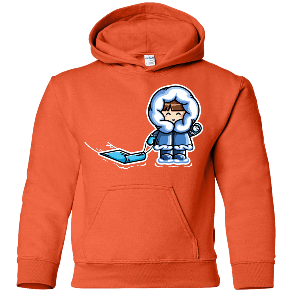 Sweatshirts Orange / YS Kawaii Cute Fun In The Snow Youth Hoodie