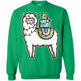 Sweatshirts Irish Green / S Kawaii Cute Llama Carrying Presents Crewneck Sweatshirt