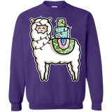 Sweatshirts Purple / S Kawaii Cute Llama Carrying Presents Crewneck Sweatshirt