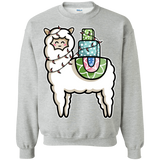 Sweatshirts Sport Grey / S Kawaii Cute Llama Carrying Presents Crewneck Sweatshirt