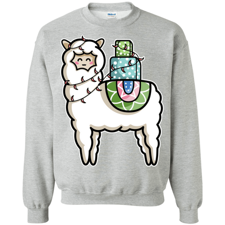 Sweatshirts Sport Grey / S Kawaii Cute Llama Carrying Presents Crewneck Sweatshirt