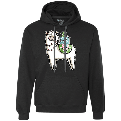 Sweatshirts Black / S Kawaii Cute Llama Carrying Presents Premium Fleece Hoodie