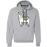 Sweatshirts Sport Grey / L Kawaii Cute Llama Carrying Presents Premium Fleece Hoodie