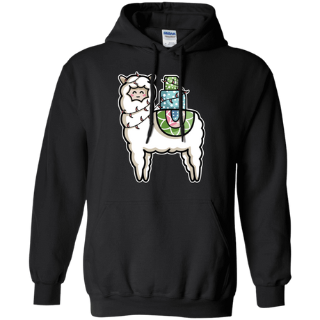 Sweatshirts Black / S Kawaii Cute Llama Carrying Presents Pullover Hoodie