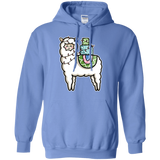 Sweatshirts Carolina Blue / S Kawaii Cute Llama Carrying Presents Pullover Hoodie