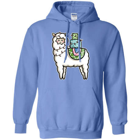 Sweatshirts Carolina Blue / S Kawaii Cute Llama Carrying Presents Pullover Hoodie