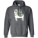Sweatshirts Dark Heather / S Kawaii Cute Llama Carrying Presents Pullover Hoodie