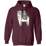 Sweatshirts Maroon / S Kawaii Cute Llama Carrying Presents Pullover Hoodie