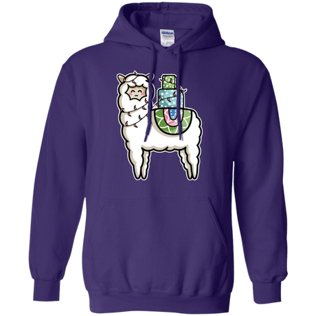 Sweatshirts Purple / S Kawaii Cute Llama Carrying Presents Pullover Hoodie