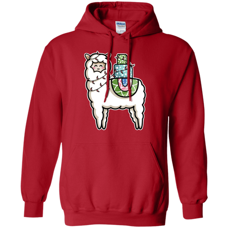 Sweatshirts Red / S Kawaii Cute Llama Carrying Presents Pullover Hoodie