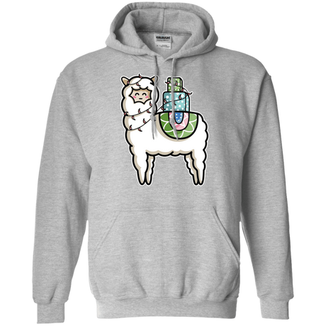 Sweatshirts Sport Grey / S Kawaii Cute Llama Carrying Presents Pullover Hoodie