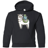 Sweatshirts Black / YS Kawaii Cute Llama Carrying Presents Youth Hoodie