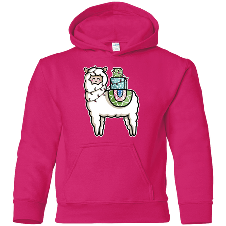 Sweatshirts Heliconia / YS Kawaii Cute Llama Carrying Presents Youth Hoodie