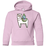 Sweatshirts Light Pink / YS Kawaii Cute Llama Carrying Presents Youth Hoodie