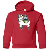 Sweatshirts Red / YS Kawaii Cute Llama Carrying Presents Youth Hoodie