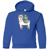Sweatshirts Royal / YS Kawaii Cute Llama Carrying Presents Youth Hoodie