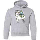 Sweatshirts Sport Grey / YS Kawaii Cute Llama Carrying Presents Youth Hoodie