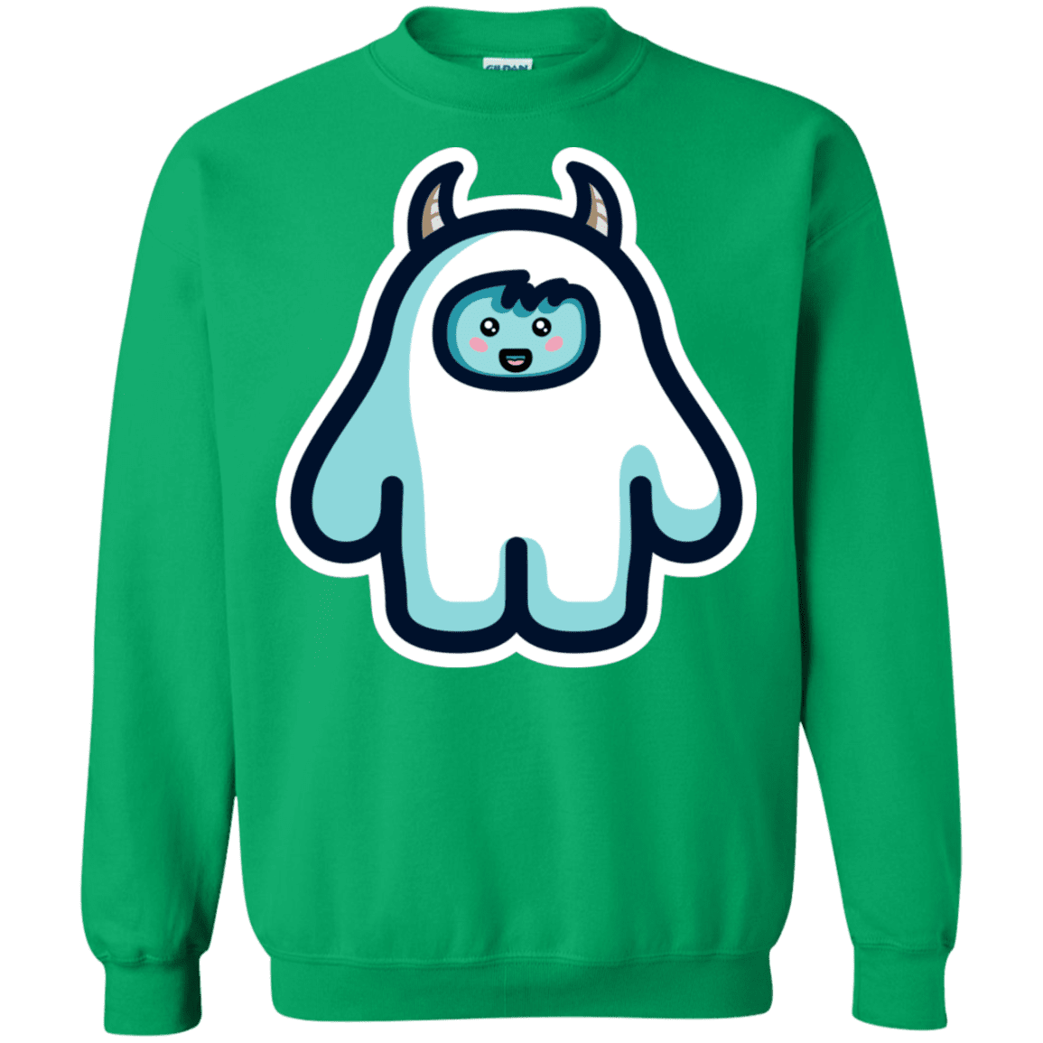Sweatshirts Irish Green / S Kawaii Cute Yeti Crewneck Sweatshirt