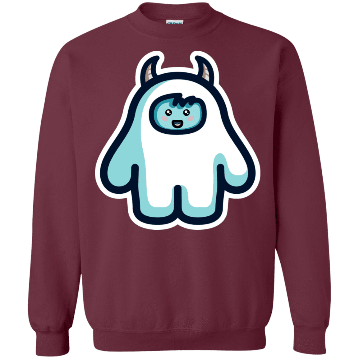 Sweatshirts Maroon / S Kawaii Cute Yeti Crewneck Sweatshirt