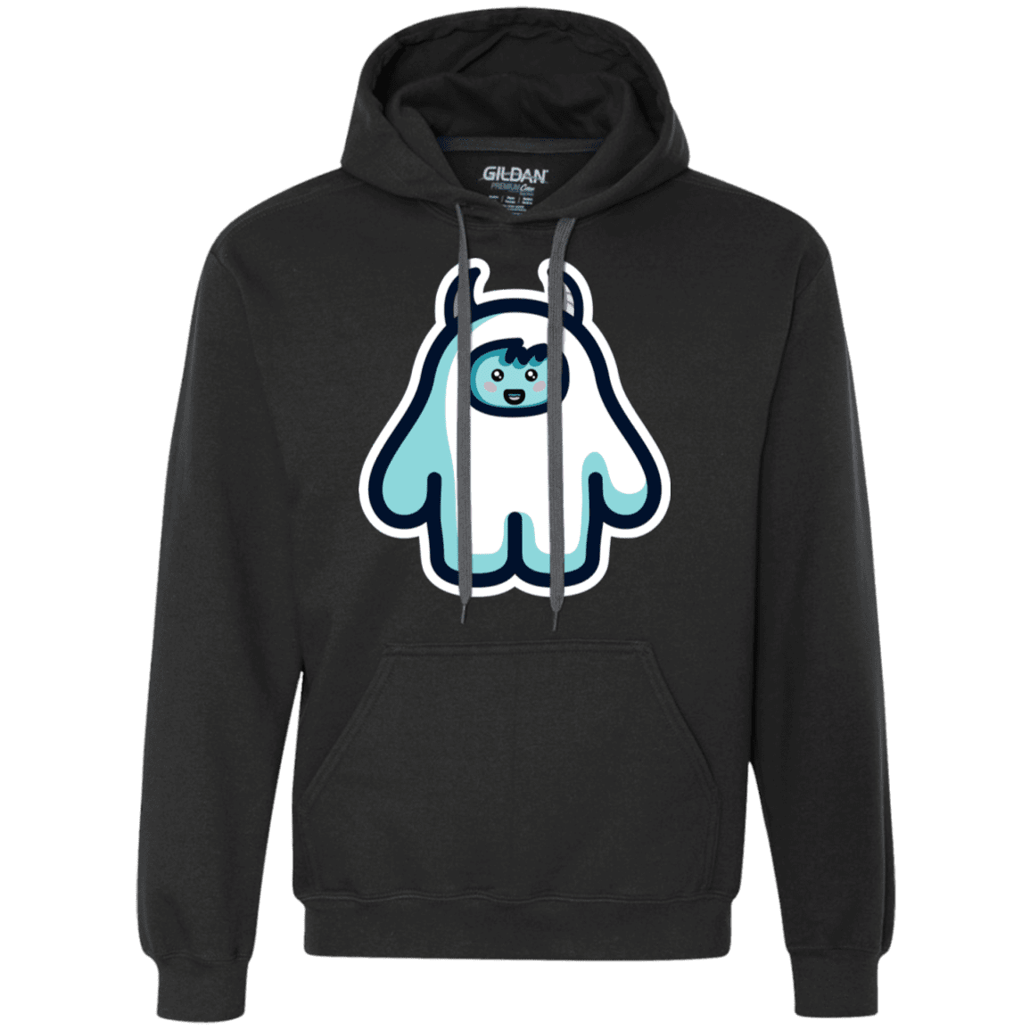 Sweatshirts Black / S Kawaii Cute Yeti Premium Fleece Hoodie