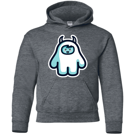 Sweatshirts Dark Heather / YS Kawaii Cute Yeti Youth Hoodie