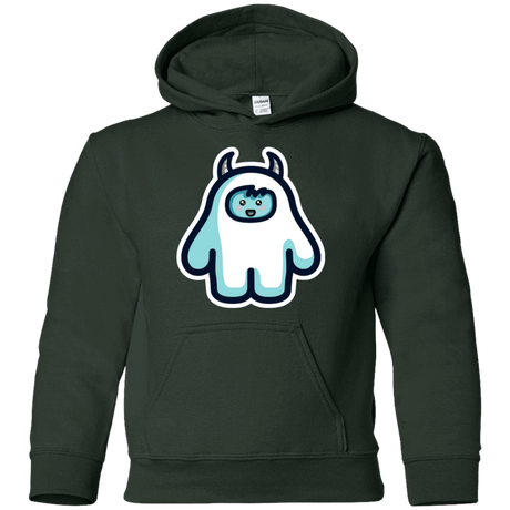 Sweatshirts Forest Green / YS Kawaii Cute Yeti Youth Hoodie