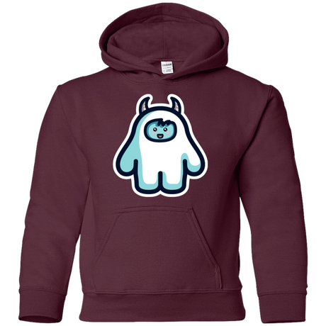 Sweatshirts Maroon / YS Kawaii Cute Yeti Youth Hoodie