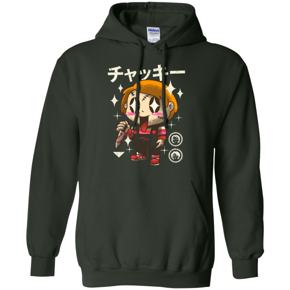 Sweatshirts Forest Green / Small Kawaii Doll Pullover Hoodie