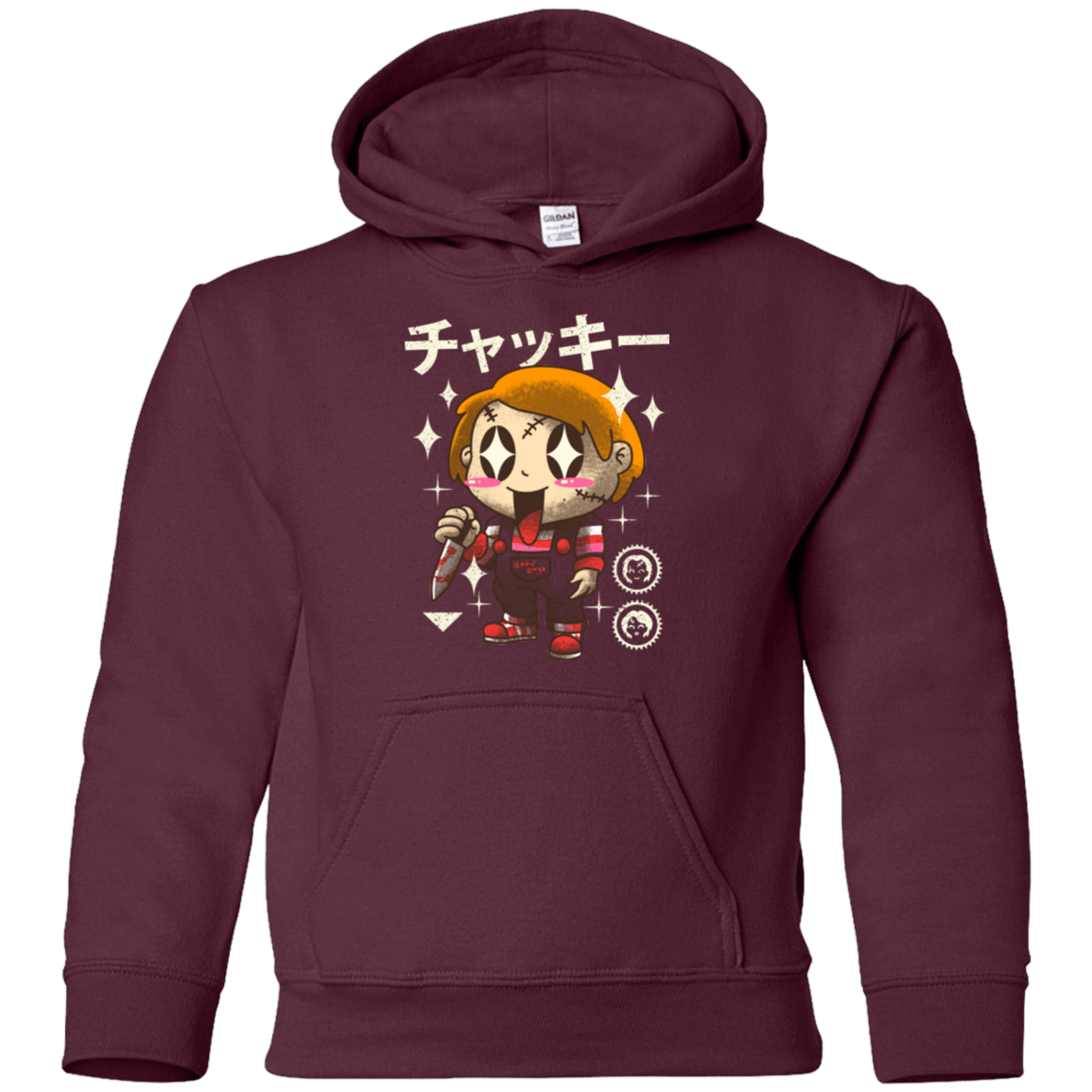 Sweatshirts Maroon / YS Kawaii Doll Youth Hoodie