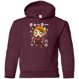 Sweatshirts Maroon / YS Kawaii Doll Youth Hoodie
