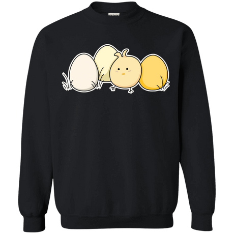 Sweatshirts Black / S Kawaii Easter Chick and Eggs Crewneck Sweatshirt