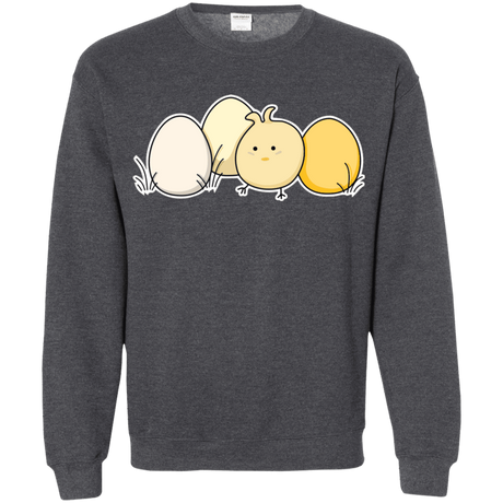 Sweatshirts Dark Heather / S Kawaii Easter Chick and Eggs Crewneck Sweatshirt