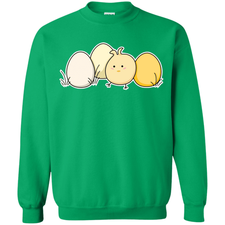 Sweatshirts Irish Green / S Kawaii Easter Chick and Eggs Crewneck Sweatshirt