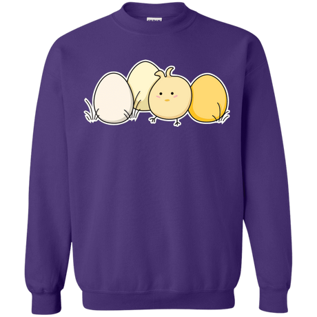 Sweatshirts Purple / S Kawaii Easter Chick and Eggs Crewneck Sweatshirt