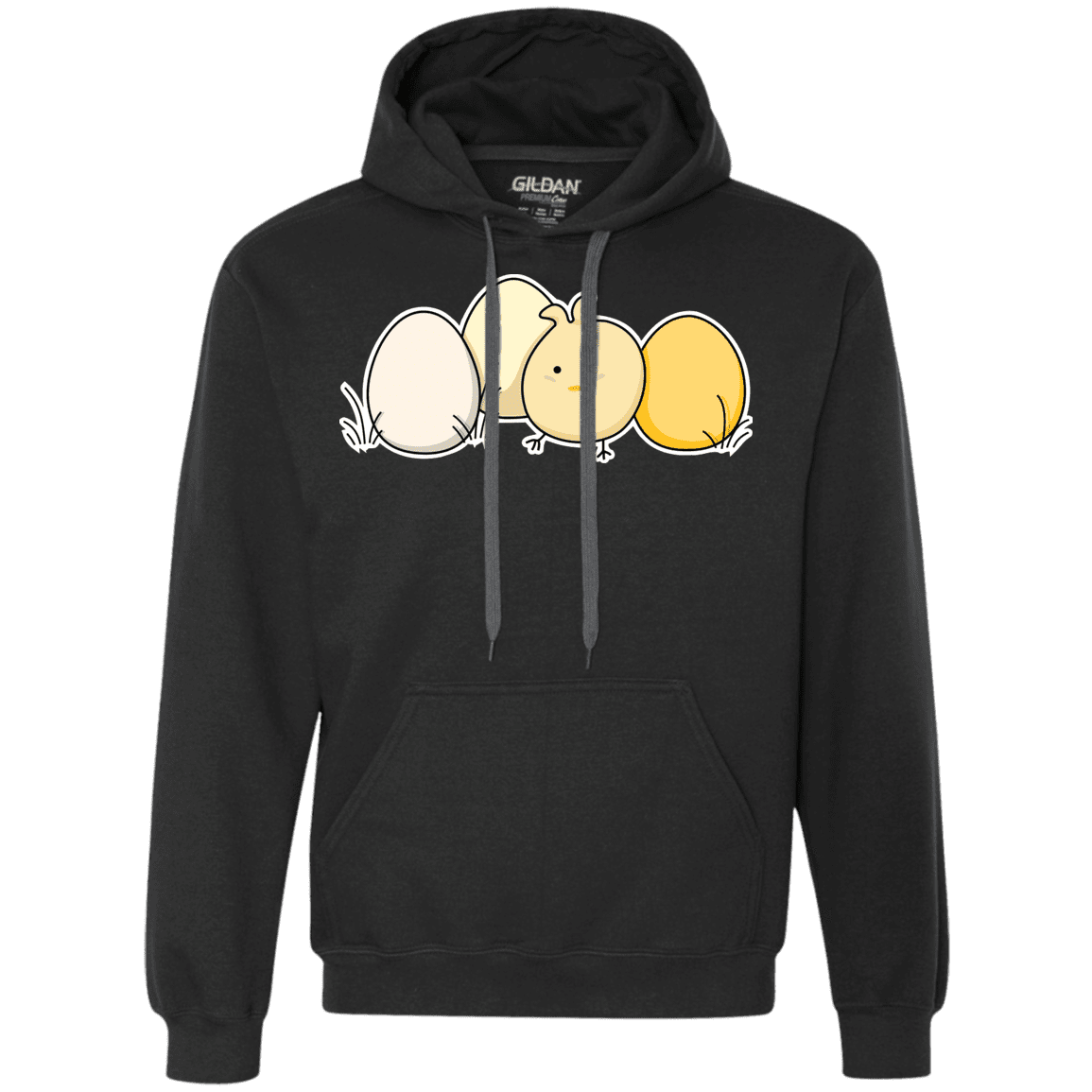 Sweatshirts Black / S Kawaii Easter Chick and Eggs Premium Fleece Hoodie