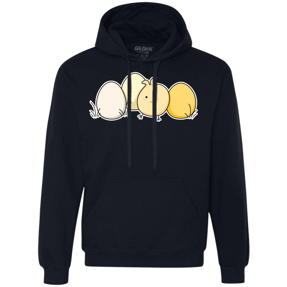 Sweatshirts Navy / S Kawaii Easter Chick and Eggs Premium Fleece Hoodie