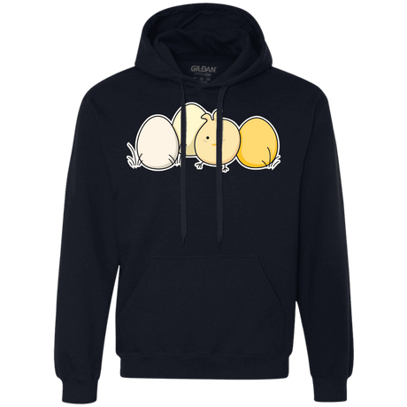 Sweatshirts Navy / S Kawaii Easter Chick and Eggs Premium Fleece Hoodie