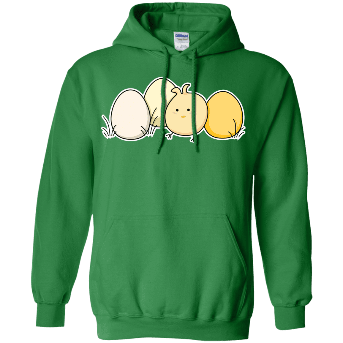 Sweatshirts Irish Green / S Kawaii Easter Chick and Eggs Pullover Hoodie