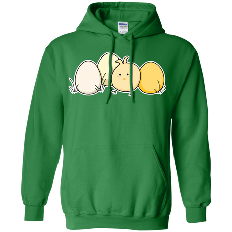 Sweatshirts Irish Green / S Kawaii Easter Chick and Eggs Pullover Hoodie